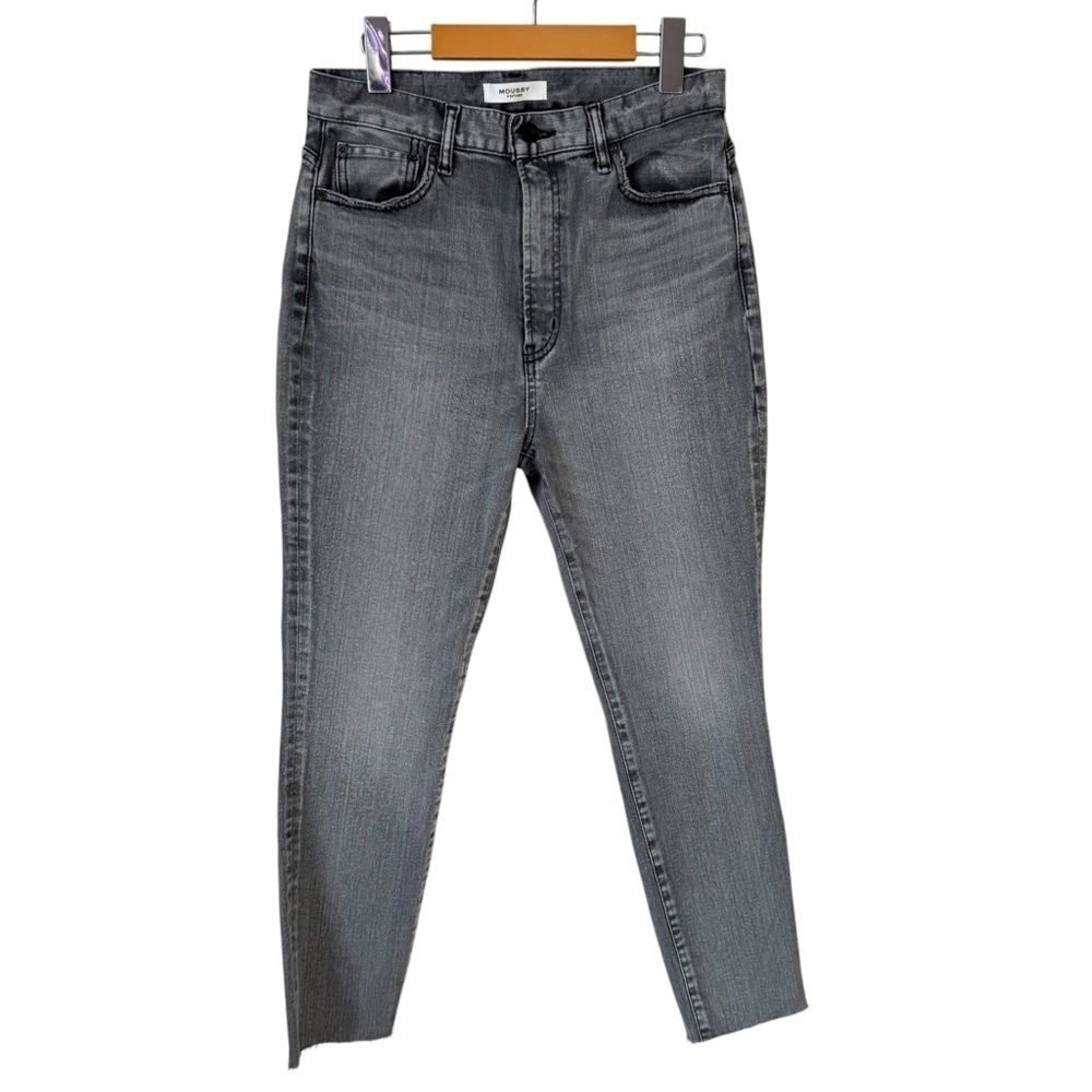 Moussy Vintage Howa Raw Hem Jeans Denim Grey High Rise Women's Size 29